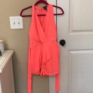 Neon orange/pink romper